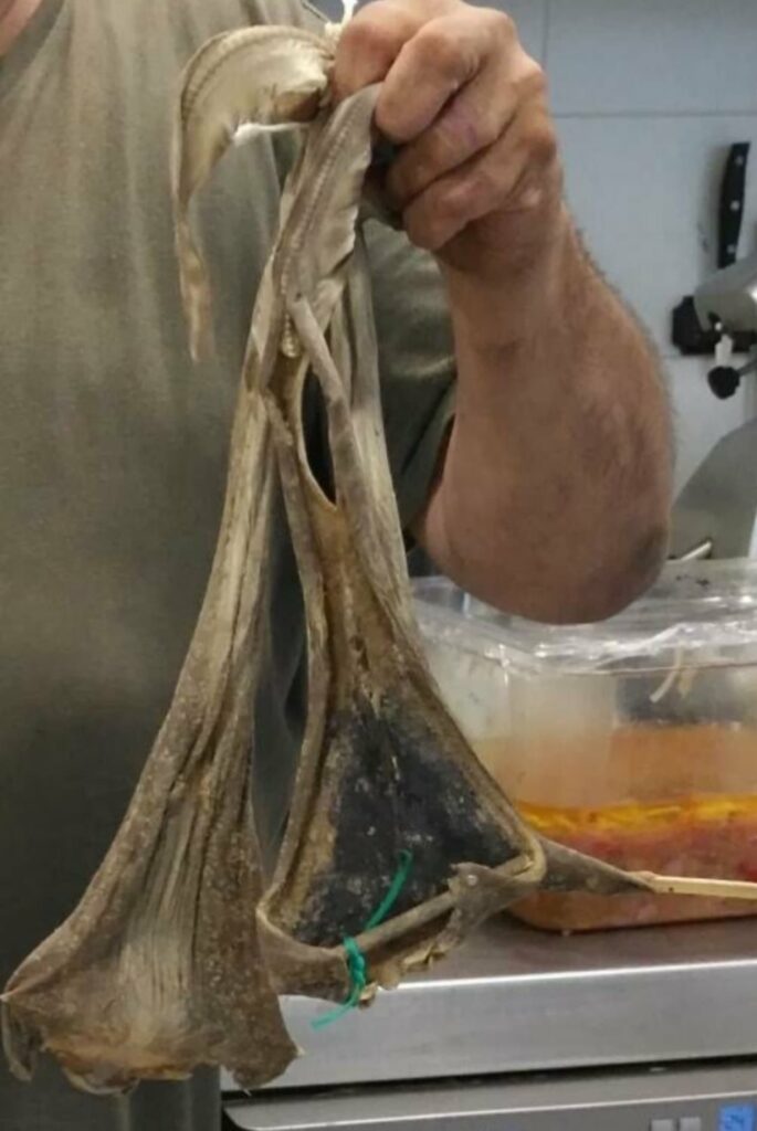 Golayos en seco antes de la receta con fabes de la granja