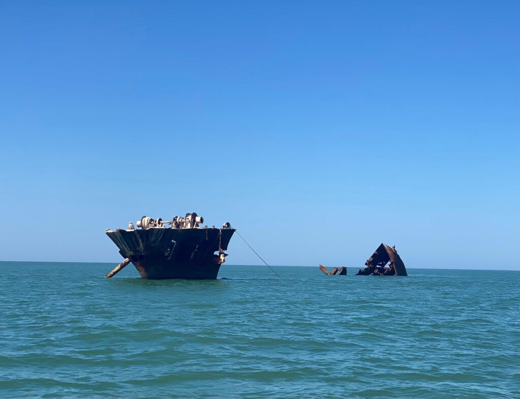 Barco del arroz imagen del barco hundido que se encuentra en la desembocadura del Guadalquivir en Sanlúcar de Barrameda