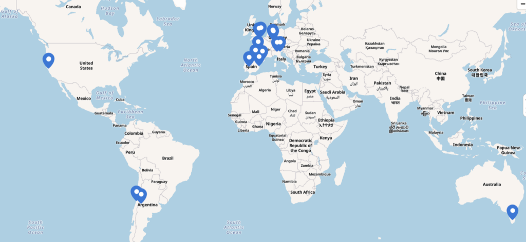 mapa de los vinos espumosos del mundo