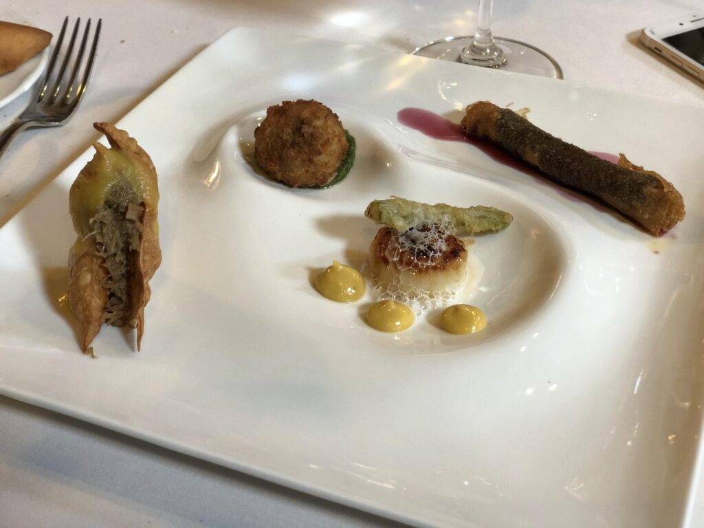 plato del menú degustación de la tabla en fano xixón