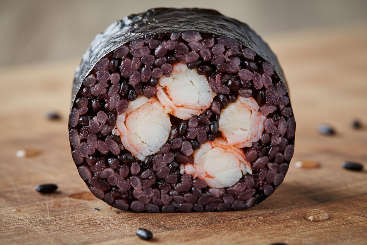El Fin de Dios de Lucio Fontana se convierte en Futomaki-Sushi de arroz negro y gambas
