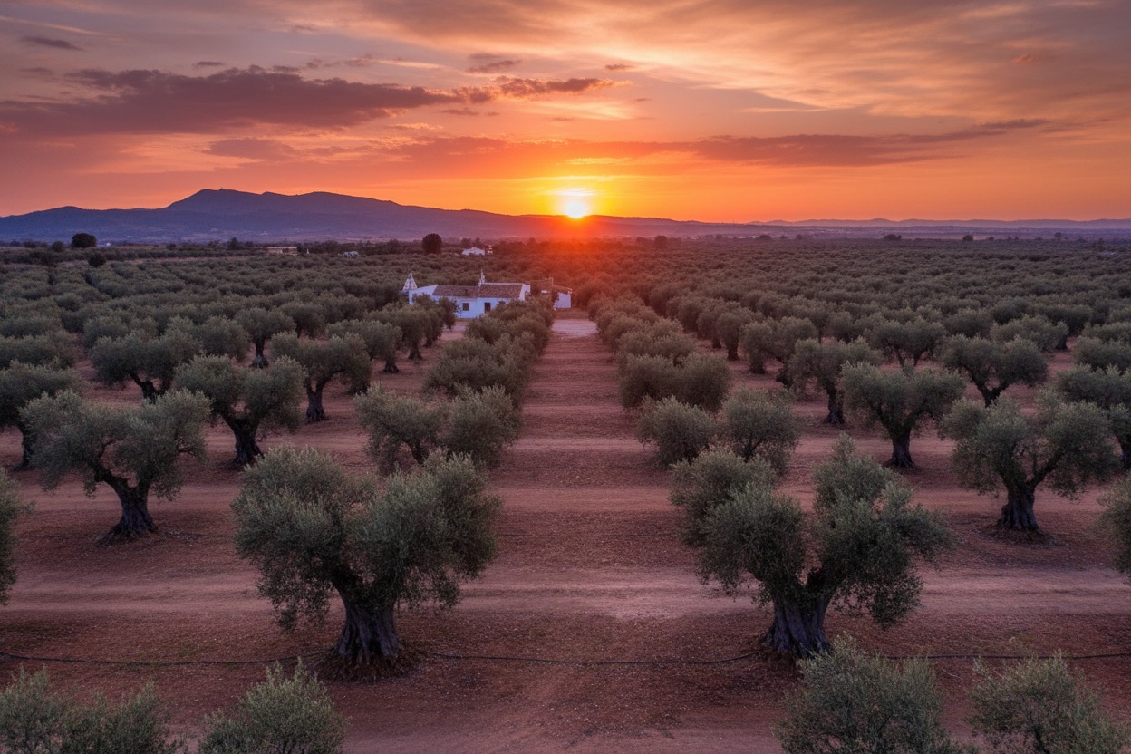 olivar de jaén al atardecer el oro liquido de Hacienda el palo